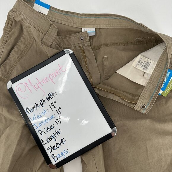 Columbia Tan Khaki Ultimate ROC Cargo Outdoor Safari Fishing 11" Hiking 36 Short - Picture 7 of 9